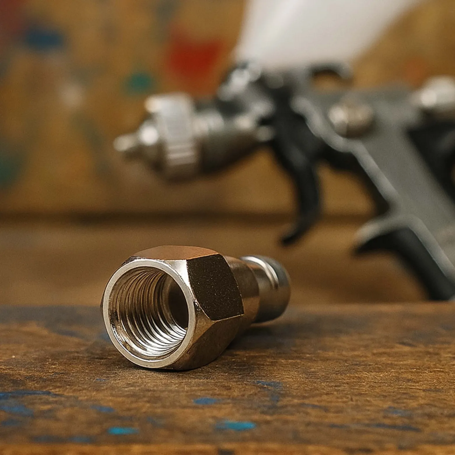 Airbrush Adapter 12,91 mm (1/4") IG Schnellkupplung 12 mm Druckluft Anschluß