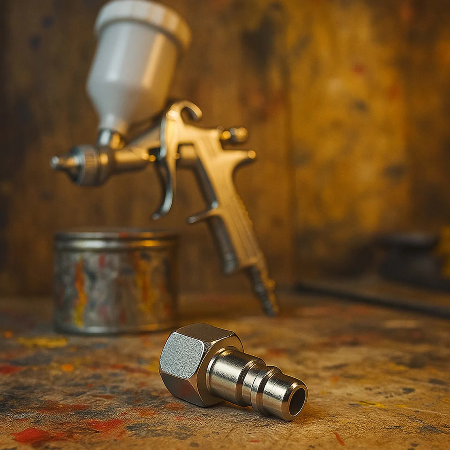 Airbrush Adapter 12,91 mm (1/4") IG Schnellkupplung 12 mm Druckluft Anschluß