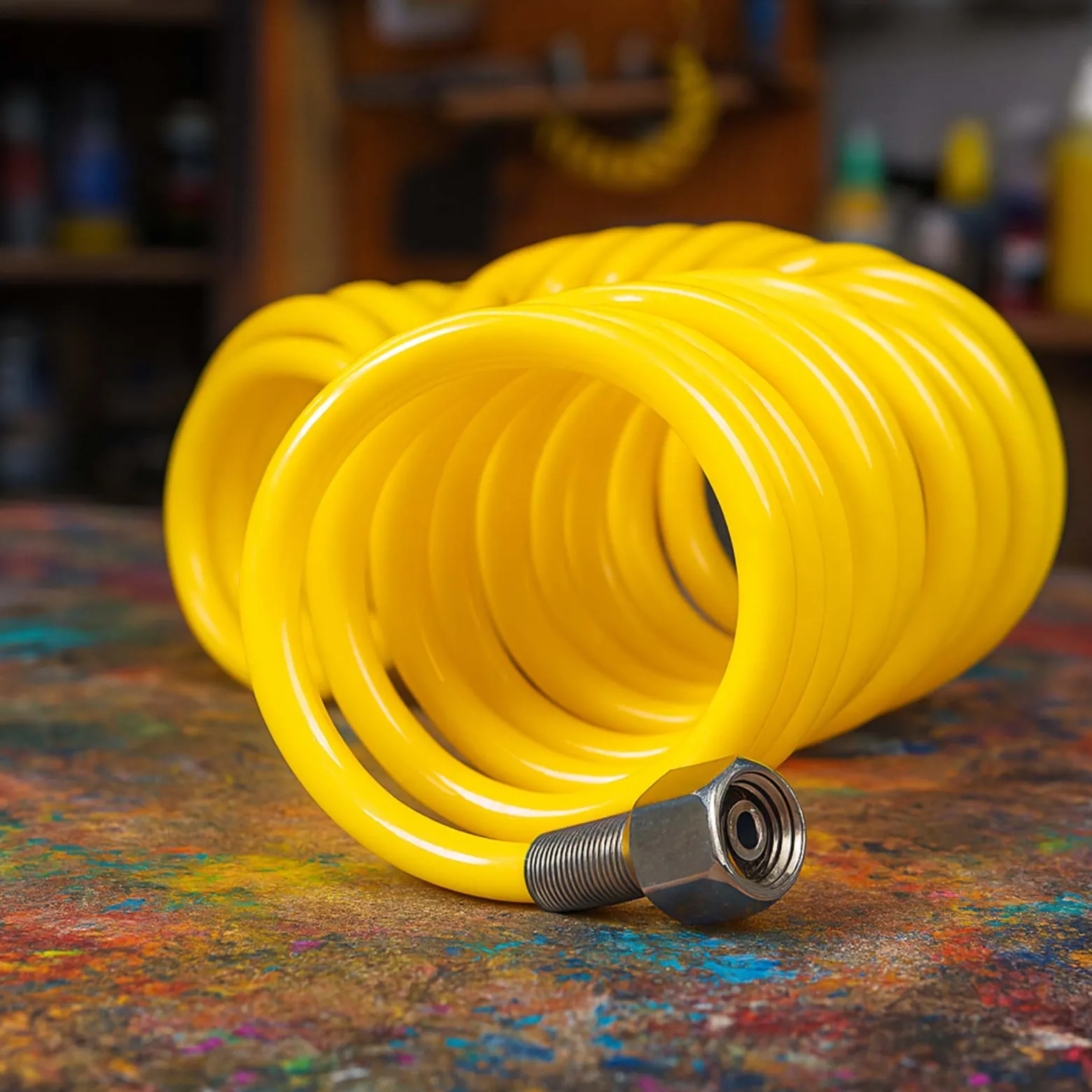 Airbrush Spiralschlauch 2x G 12,91 mm (1/4") Innengewinde 5 m Druckluftschlauch