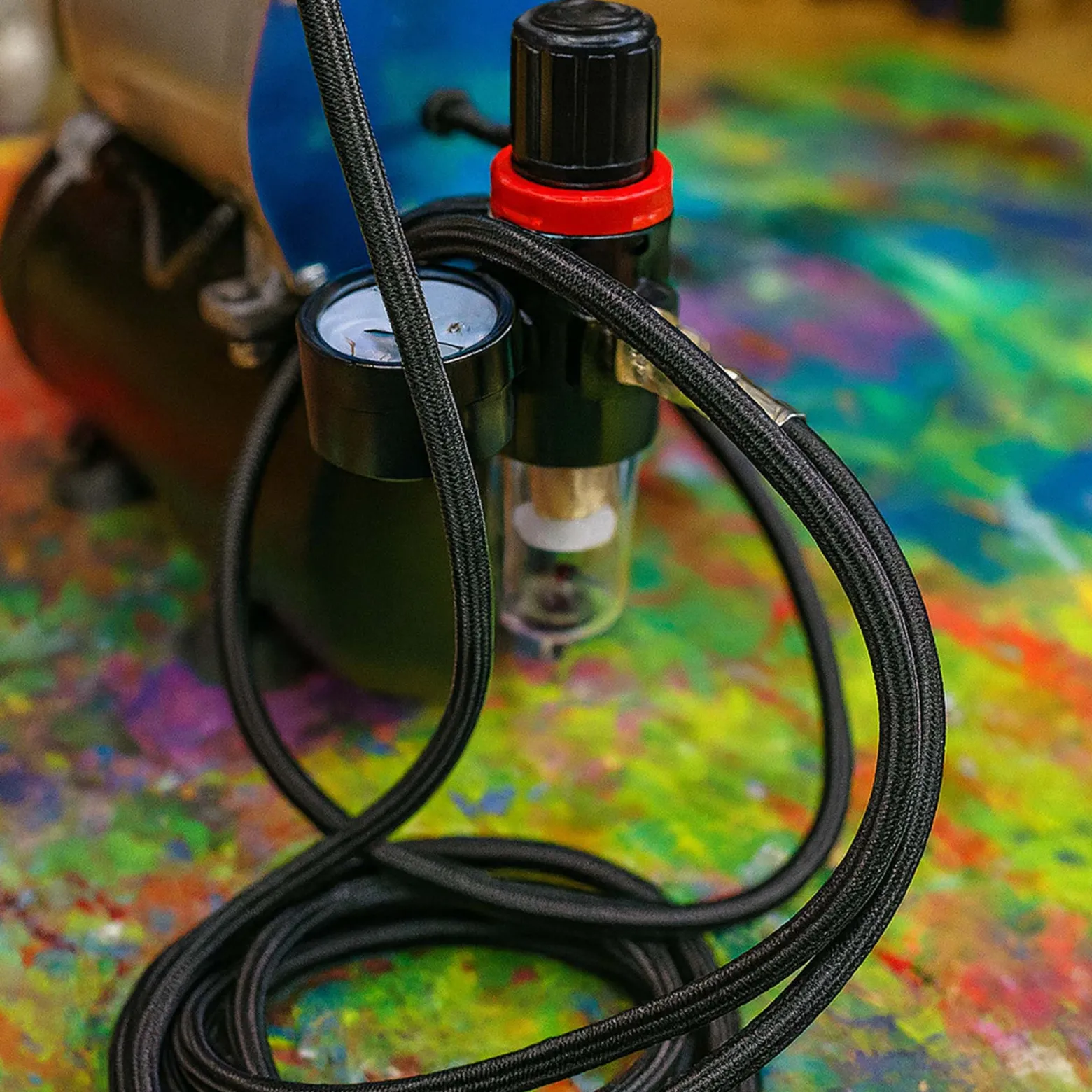 Airbrush Textilschlauch 2x G 9,51 mm (1/8") Innengewinde 3 m Druckluftschlauch