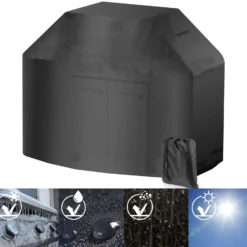 BBQ Grill Abdeckung 132x66x109cm schwarz Abdeckhaube wetterfest für verschiedene Grillmodelle
