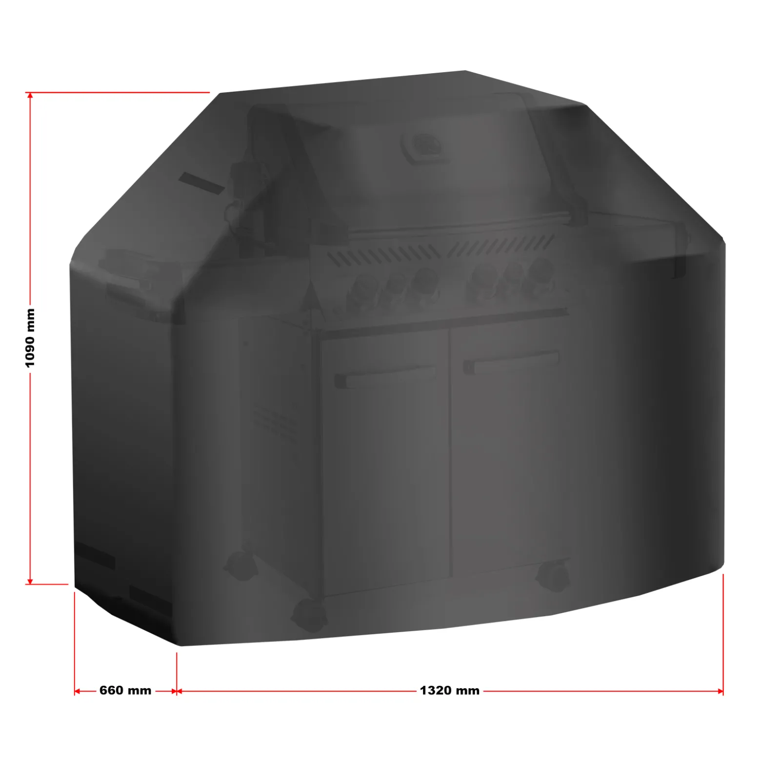 BBQ Grill Abdeckung 132x66x109cm schwarz Abdeckhaube wetterfest für verschiedene Grillmodelle