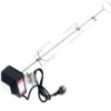 BBQ Grillspieß 82cm 230V aus Edelstahl, inkl. 2 Fleischklammern, Drehspieß Rôtisserie
