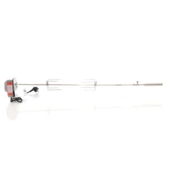 BBQ Grillspieß 97cm 230V aus Edelstahl, inkl. 2 Fleischklammern, Drehspieß Rôtisserie