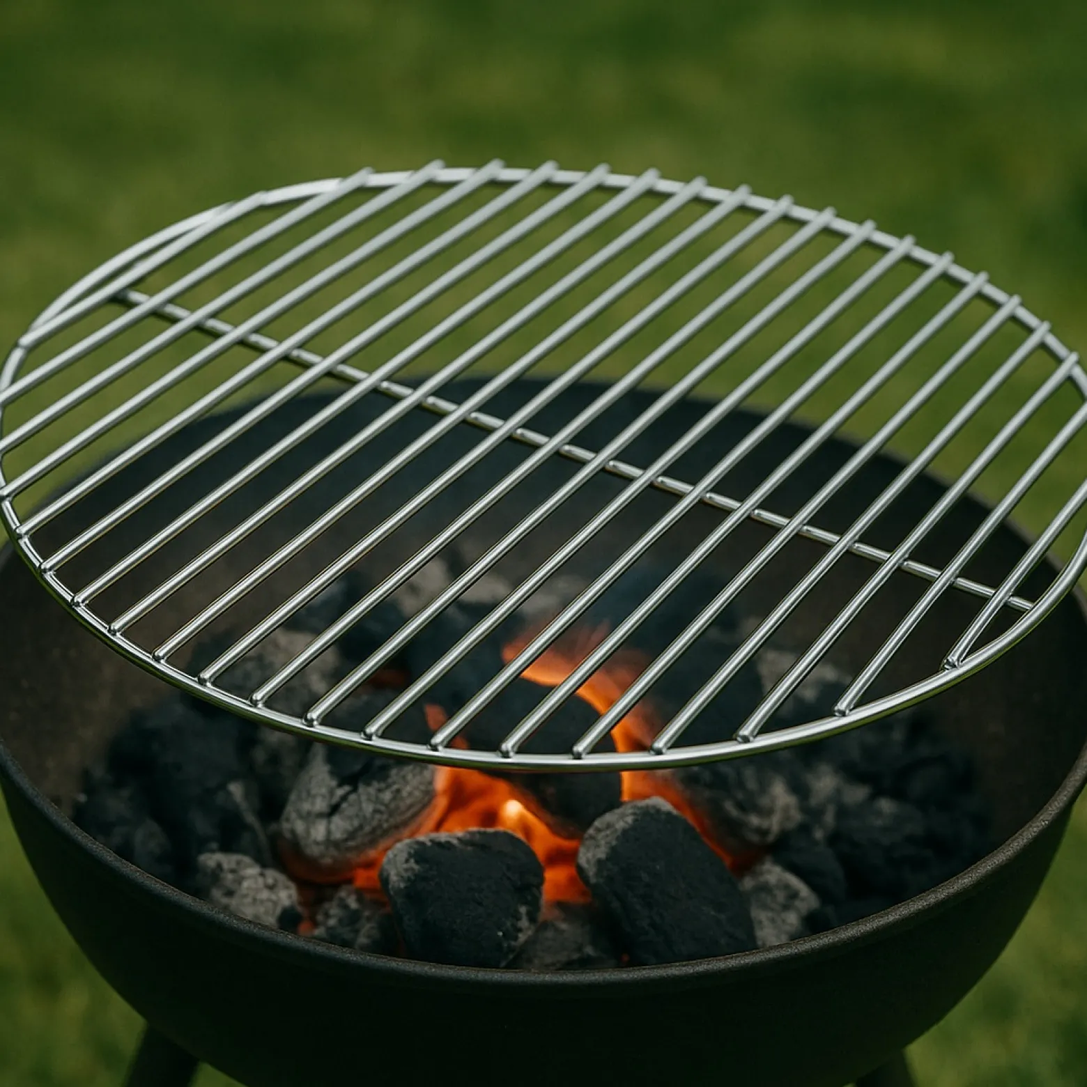 Edelstahl Grillrost rund 44,5 cm rostfrei für Holzkohlegrill, Gasgrill, Schwenkgrill