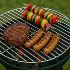 Edelstahl Grillrost rund 55 cm rostfrei für Holzkohlegrill, Gasgrill, Schwenkgrill
