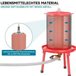 Edelstahl Hydropresse mit 40 Liter Korbinhalt, Wasserdruckpresse mit 3 bar zum Pressen von Obst