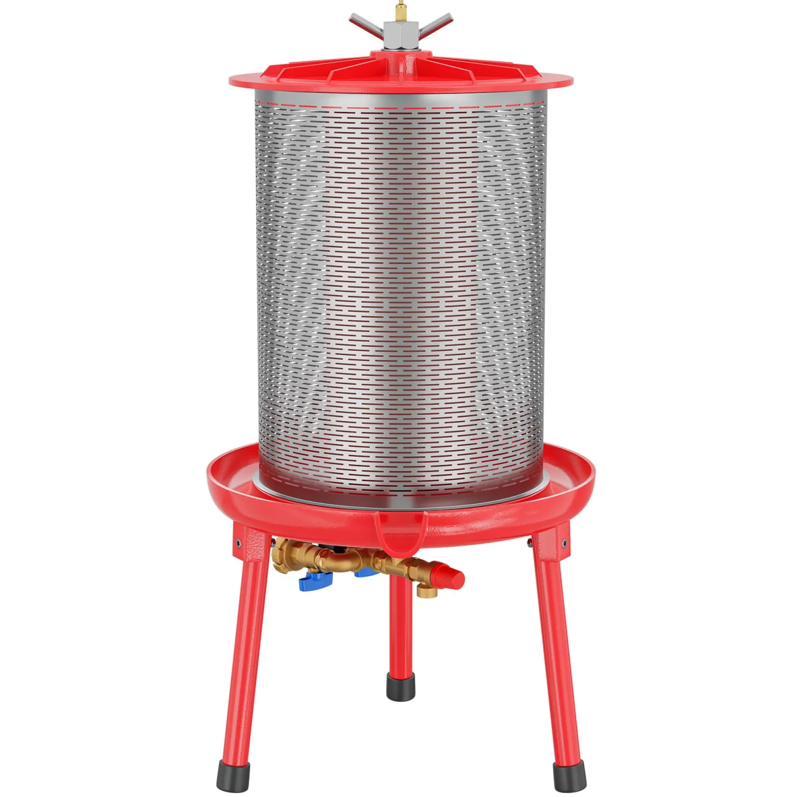 Edelstahl Hydropresse mit 20 Liter Korbinhalt, Wasserdruckpresse mit 3 bar zum Pressen von Obst