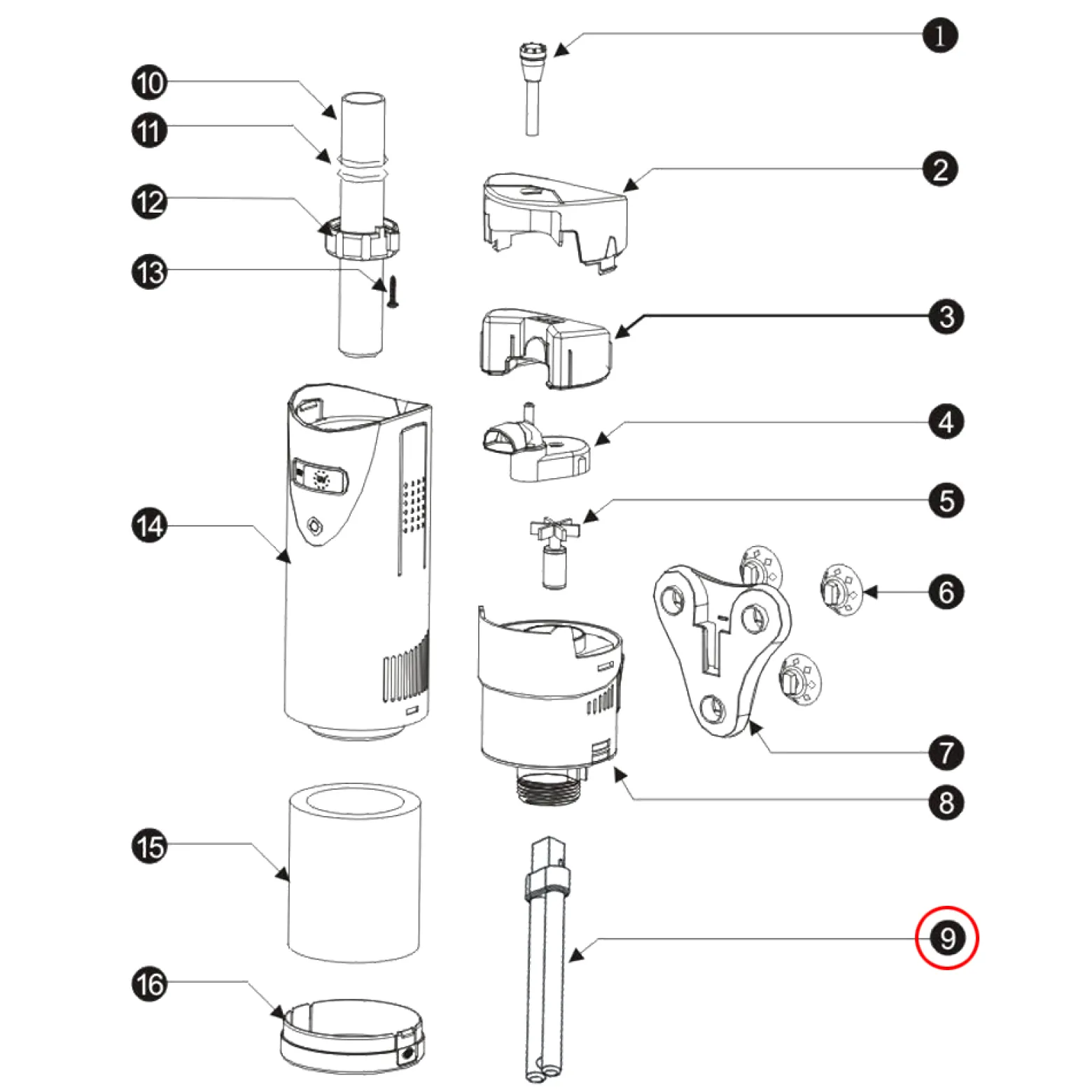 Ersatzteil für SunSun CUP-807 Aquariumpumpe UV Röhre 7 W