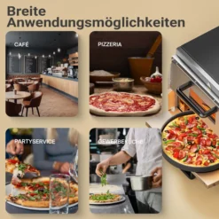 2-Etagen Pizza-Backofen 3000W mit Cordierit Stein für Pizza wie aus dem Steinofen Pizzaofen Backofen