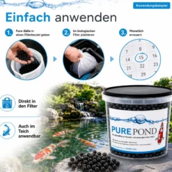 Evolution Aqua Pure Pond 1000 ml für Teiche bis 20000 l, Gelbälle Filterbakterien Biostarter für Teich und Teichfilter, Teichpflege