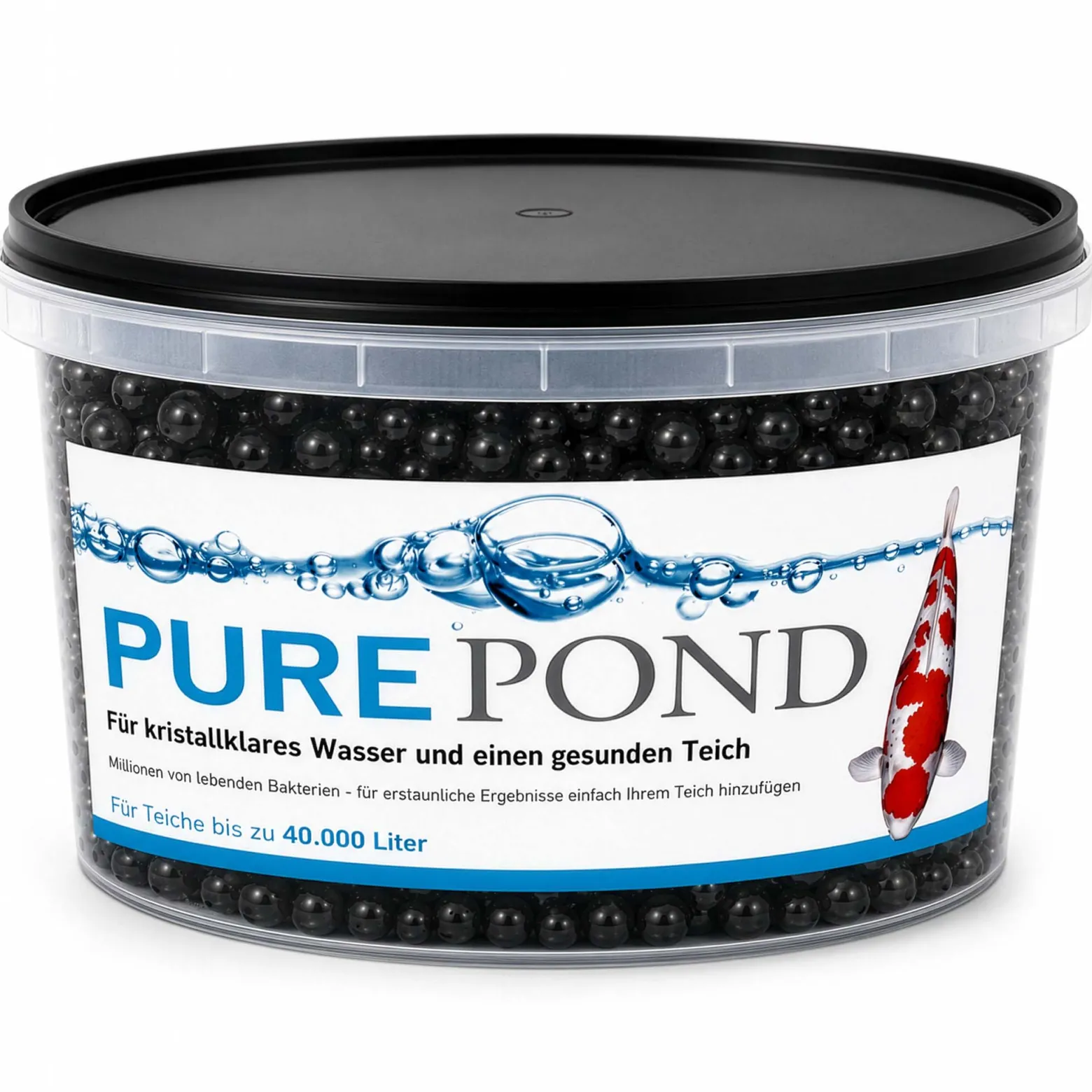 Evolution Aqua Pure Pond 2000 ml für Teiche bis 40000 l, Gelbälle Filterbakterien Biostarter für Teich und Teichfilter, Teichpflege