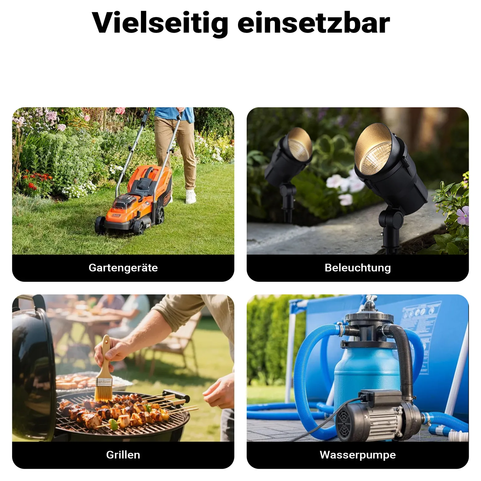 2-fach Gartensteckdose Außensteckdose Kunstharz Zeitschaltuhr IP44 Outdoor Steinoptik 5m Kabel