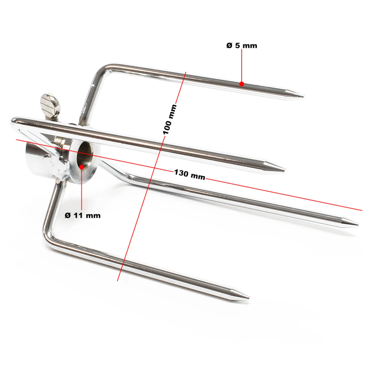 Fleischklammer / Grillklammer Set 2-tlg. für verschiedene Spieße Ø 5-11 mm