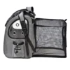 Fudajo Ausziehbarer Haustier Rucksack 27x35,5x41,5 cm bis 6kg, Hunderucksack, Katzenrucksack mit Netz und Fenstern, Schwarz und Grau