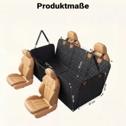 Fudajo Decke für Rücksitz für Hunde 137x147cm, Teilbarer Rückbankschoner mit Sichtfenster für Autofahrten, Hundedecke als Autoschondecke in Schwarz