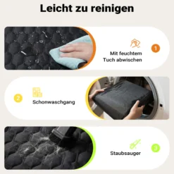 Fudajo Decke für Rücksitz für Hunde 137x147cm, Teilbarer Rückbankschoner mit Sichtfenster für Autofahrten, Hundedecke als Autoschondecke in Schwarz