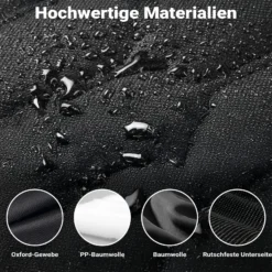Fudajo Decke für Rücksitz für Hunde 137x147cm, Teilbarer Rückbankschoner mit Sichtfenster für Autofahrten, Hundedecke als Autoschondecke in Schwarz