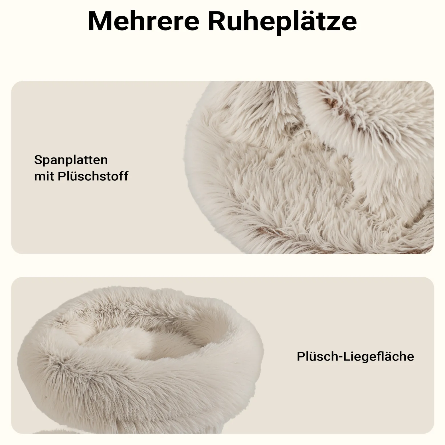 Fudajo Designer Kratzbaum 49 x 49 x 74 cm, Katzenkratzbaum mit Plüsch und Sisal, Kletterbaum für Katzen, Katzenbaum mit Spielball