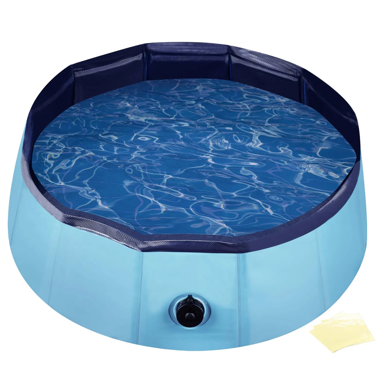 Fudajo Hundepool 80 x 30 cm rutschfestes Hundeplanschbecken, Hundeschwimmbad faltbar aus PVC, Hundebadewanne mit verstärkten Kanten, tragbarer Pool für Hunde