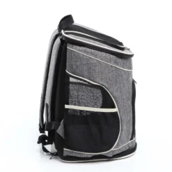 Fudajo Hunderucksack 32x27x40 cm für Welpen, Katzen und andere Haustiere bis 6 kg, faltbare Transporttasche für Reisen, Schwarz und grau