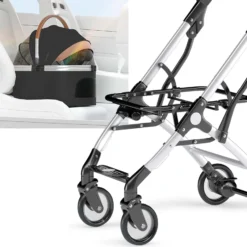 Fudajo 2in1 Hundebuggy zusammenklappbar in schwarz, Hundewagen aus Aluminium mit abnehmbarer Hundetragetasche, für kleine bis mittlere Hunde und Katzen