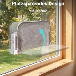 Fudajo Katzenbett Hängematte 30 x 60 cm hellgrau, Katzenhängematte Fenster bis 10 kg, Katzenliege mit Saugnäpfen für Fensterplatz