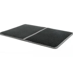 Fudajo Katzenstreu Matte faltbar 75 x 55 cm, Katzenklo Matte wasserdicht, Katzenstreu Auffangmatte mit 2 Schichten, Matte für Katzenklo im Wabendesign