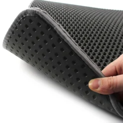 Fudajo Katzenstreu Matte faltbar 75 x 55 cm, Katzenklo Matte wasserdicht, Katzenstreu Auffangmatte mit 2 Schichten, Matte für Katzenklo im Wabendesign