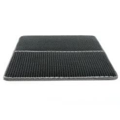 Fudajo Katzenstreu Matte faltbar 75 x 55 cm, Katzenklo Matte wasserdicht, Katzenstreu Auffangmatte mit 2 Schichten, Matte für Katzenklo im Wabendesign
