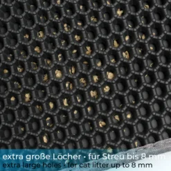 Fudajo Katzenstreu Matte faltbar 75 x 55 cm, Katzenklo Matte wasserdicht, Katzenstreu Auffangmatte mit 2 Schichten, Matte für Katzenklo im Wabendesign