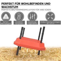 Fudajo Küken-Wärmeplatte 25x25cm 30W Heizplatte mit Temperaturregler für 15-20 Küken zur Kunstbrut