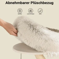 Fudajo Kratzbaum Zweigdesign mit Katzenhaus 95 cm, Designer Katzenkratzbaum mit Plüsch und Sisal, Katzenbaum mit Katzenhöhle, Kletterbaum für Katzen