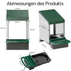 Fudajo Legenest mit Auffangschale 27 x 52 x 48 cm, Legekasten für Hühner, Hühnernest mit Lüftungslöcher für Luftzirkulation, Kunststoff Abrollnest für Wandmontage