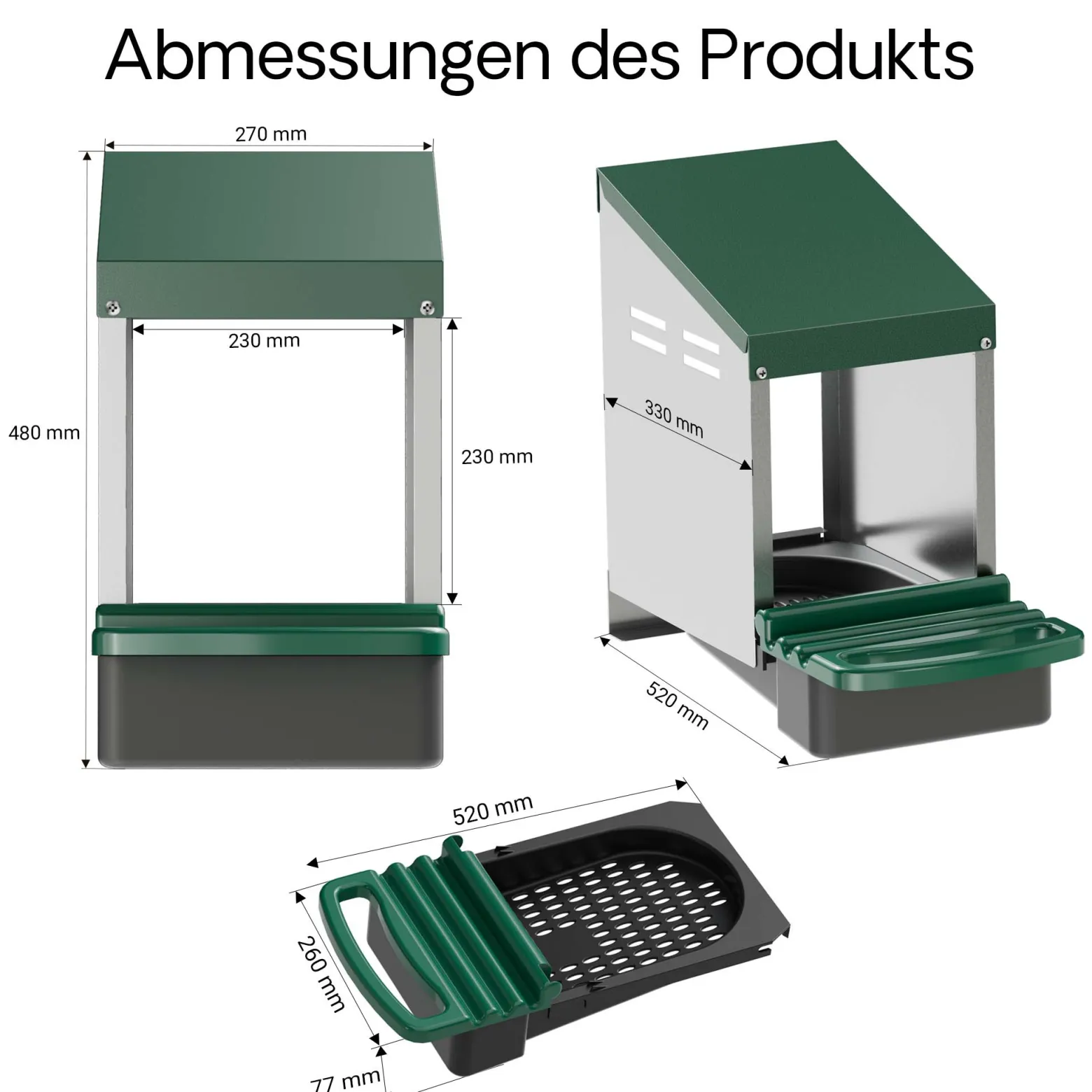 Fudajo Legenest mit Auffangschale 27 x 52 x 48 cm, Legekasten für Hühner, Hühnernest mit Lüftungslöcher für Luftzirkulation, Kunststoff Abrollnest für Wandmontage