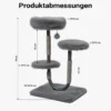 Fudajo Urban Compact 99 cm Kratzbaum grau, U-förmiger Katzenbaum mit Katzenbett, Kratzseil und Spielball