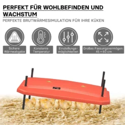 Fudajo 45x60cm Küken-Wärmeplatte mit Temperaturregler 60W Heizplatte für 50-55 Küken für Kunstbrut