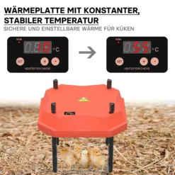 Fudajo 25x25cm Küken-Wärmeplatte mit Temperaturregler 30W Heizplatte für 15-20 Küken für Kunstbrut