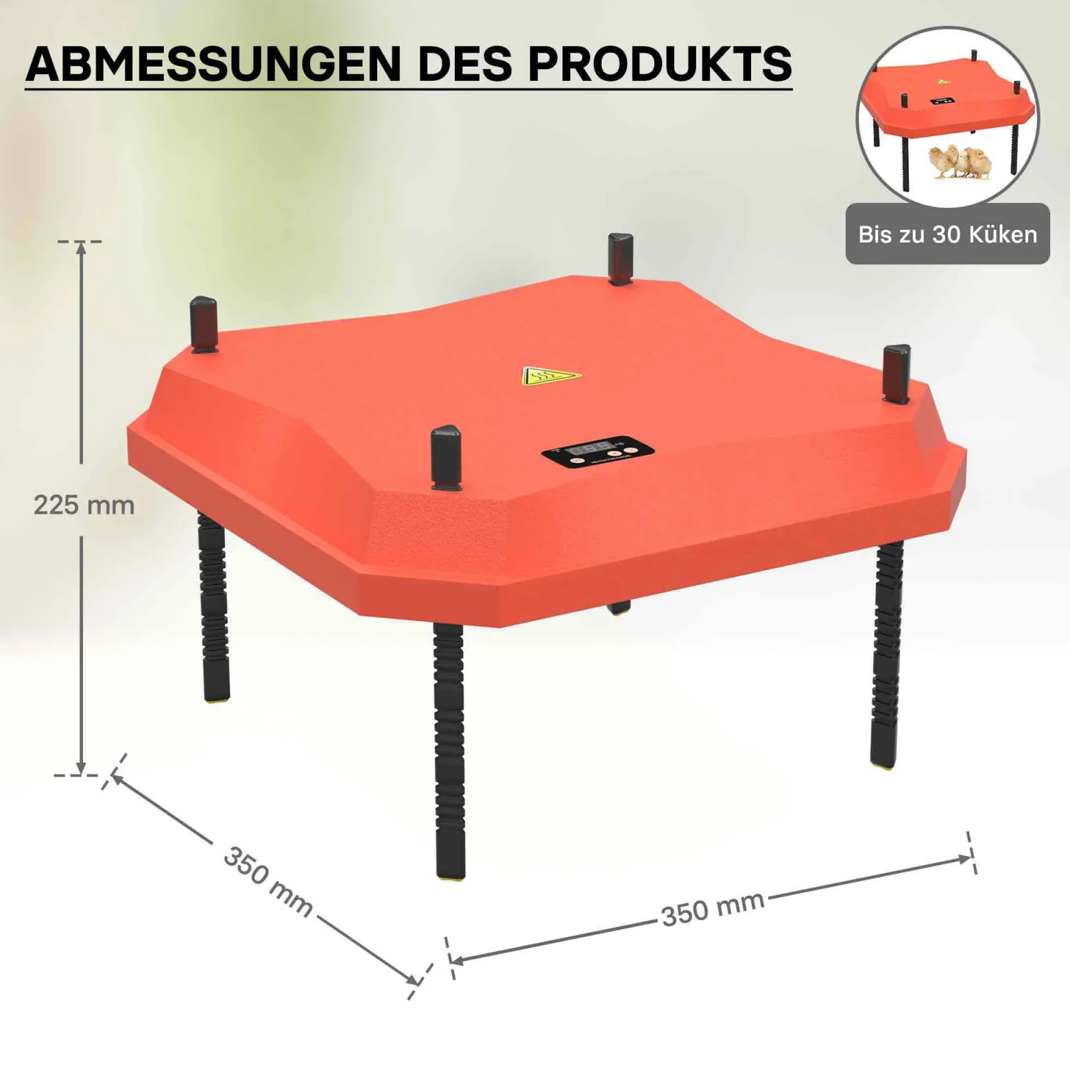 Fudajo 35x35cm Küken-Wärmeplatte mit Temperaturregler 50W Heizplatte für 50-30 Küken für Kunstbrut