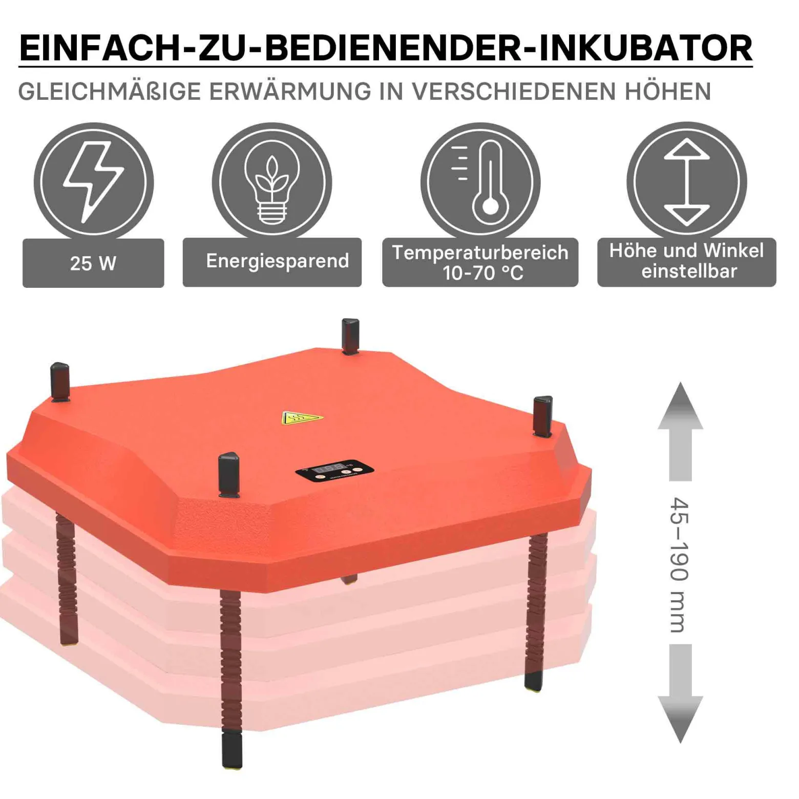 Fudajo 35x35cm Küken-Wärmeplatte mit Temperaturregler 50W Heizplatte für 50-30 Küken für Kunstbrut