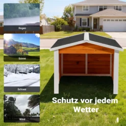 Garage für Mähroboter aus Holz Rasenrobotergarage Gartenhaus Carport Station