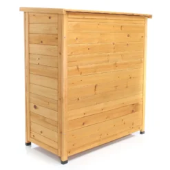 Gartenhaus mit 2-flügelige Tür 870x465x916 mm halbhoch aus Fichtenholz mit Pultdach für Garten, Terrasse & Balkon Gerätehaus Geräteschuppen Holzhaus Werkzeugschrank