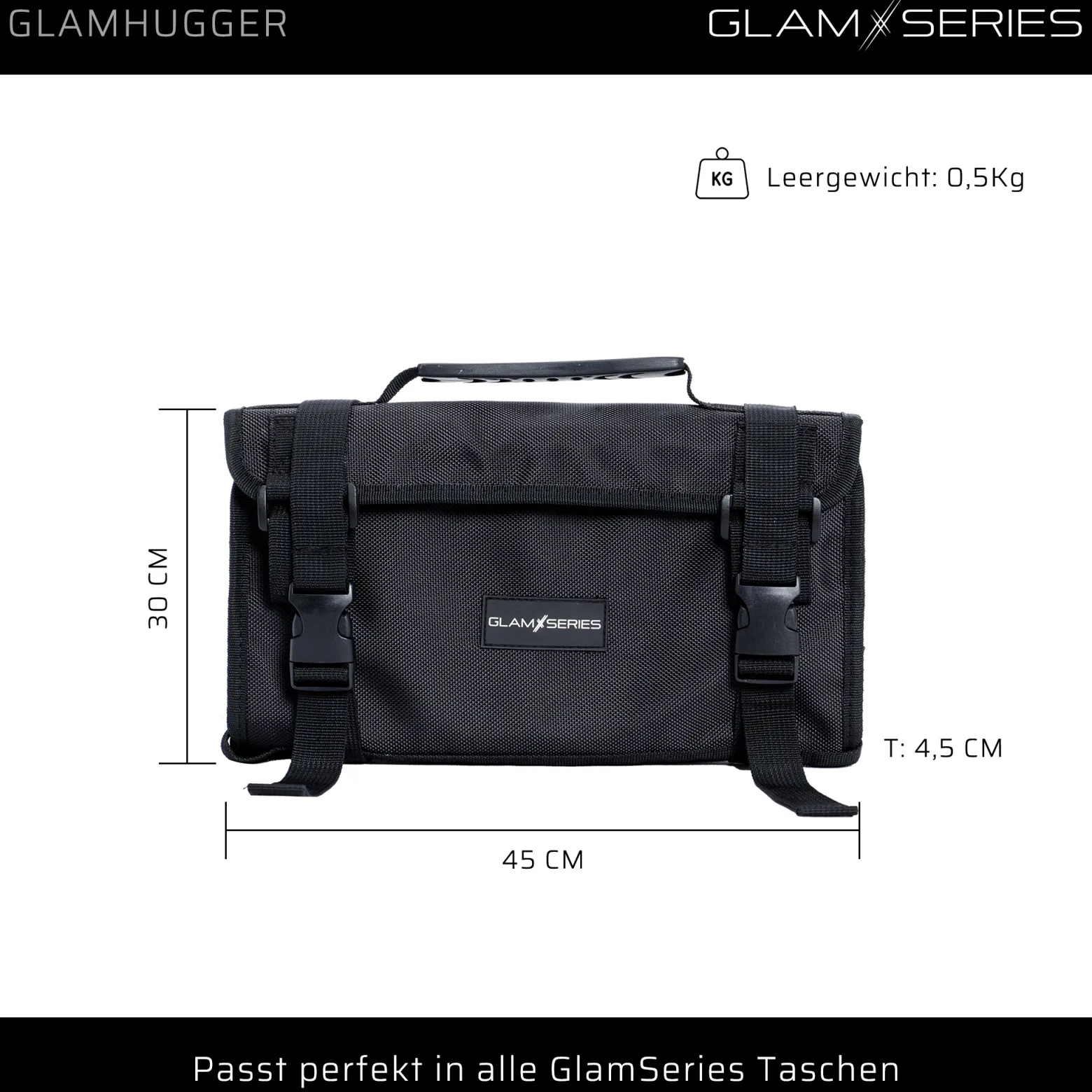 GlamSeries GlamHugger Organizer Schürze für Friseur, Hair and Make-Up Artist, Tätowierer, Arbeitsschürze größenverstellbar mit praktischen Taschen