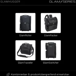 GlamSeries GlamHugger Organizer Schürze für Friseur, Hair and Make-Up Artist, Tätowierer, Arbeitsschürze größenverstellbar mit praktischen Taschen