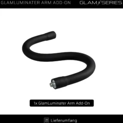 GlamSeries GlamLuminater Arm Add-On, flexibler Soft-Touch Arm für LED Leuchte, Halterung für Smartphone, Tablet, Spiegel, ideal für Visagisten und Friseure