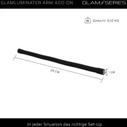 GlamSeries GlamLuminater Arm Add-On, flexibler Soft-Touch Arm für LED Leuchte, Halterung für Smartphone, Tablet, Spiegel, ideal für Visagisten und Friseure
