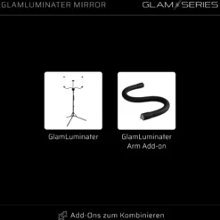 GlamSeries GlamLuminater Mirror, Schminkspiegel 360° Rotation für Arm Add-On, Kosmetikspiegel zweifache Vergrößerung Erweiterung für LED Leuchte
