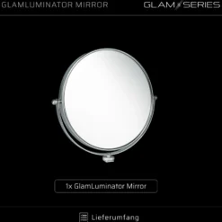 GlamSeries GlamLuminater Mirror, Schminkspiegel 360° Rotation für Arm Add-On, Kosmetikspiegel zweifache Vergrößerung Erweiterung für LED Leuchte