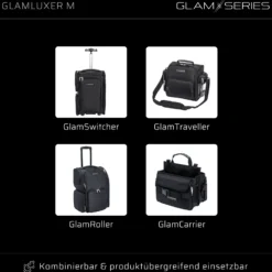 GlamSeries GlamLuxer M LED-Panel, stufenlos dimmbare Beleuchtung 3200-5600 K, LED-Leuchte mit Tischstativ, Diffusor, Kugelkopf, Make-Up Light 8 h Laufzeit