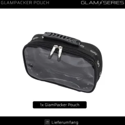 GlamSeries GlamPacker Pouch Taschen Inlay 270 x 165 x 75 mm, PVC-beschichtete Make Up Tasche mit transparentem Deckel